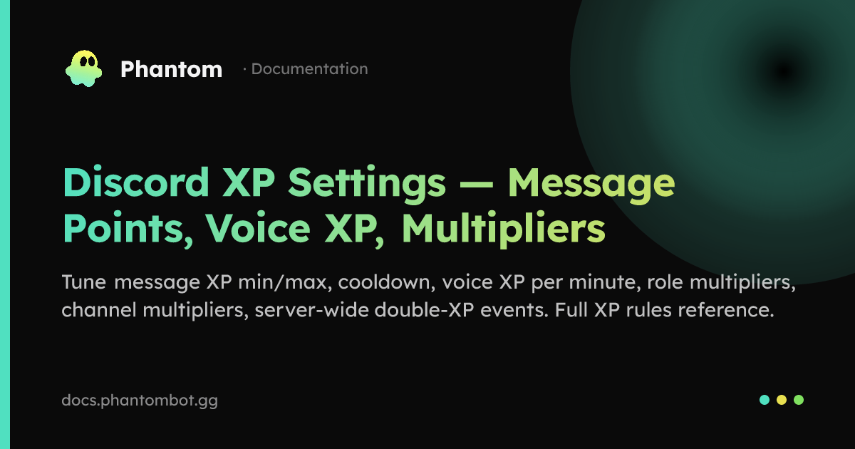 Xp Discord Bot Images Discord XP Settings — Message Points, Voice XP, Multipliers | Phantom ...
